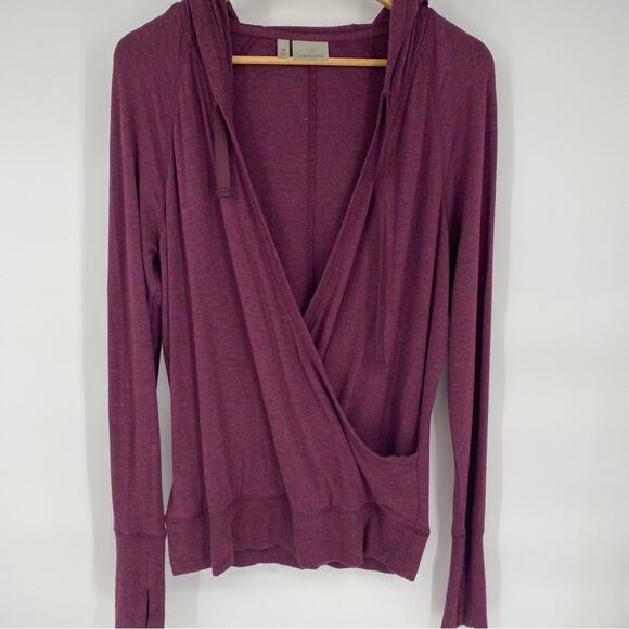 Athleta Split Front Hoodie Active Yoga Athleisure Thumb Hole Sleeve Medium - Picture 1 of 7